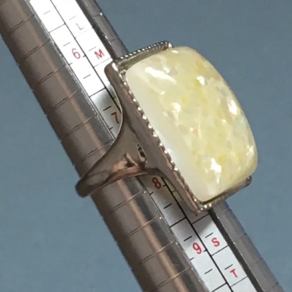 Vintage Estate Emerald Cabochon Genuine Natural Fire Agate Statement Ring - Picture 12 of 12